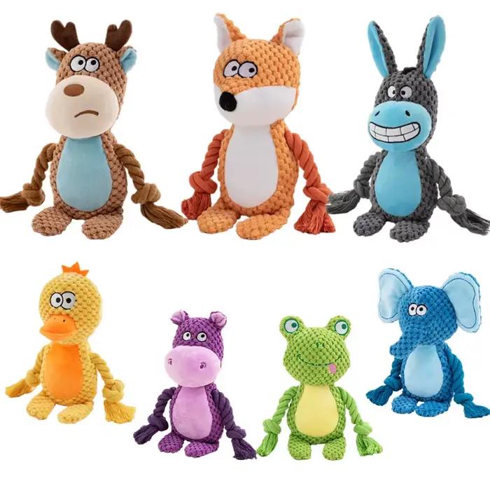 Jouet sonore en peluche indestructible pour petits chiens avec sonnette et grincement pour chiots divers styles et couleurs pour animaux de compagnie