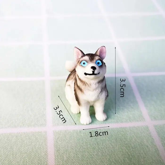 Ornement de bonsaï de chien Husky de chat, modèle animal, figurine, décor en verre à la maison, arti