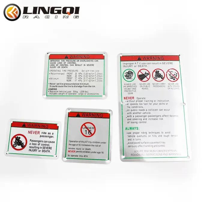LINGQI Moto ATV plaque d'avertissement réfléchissante Pit Dirt Bike panneau arrière décalcomanies carrosserie autocollan