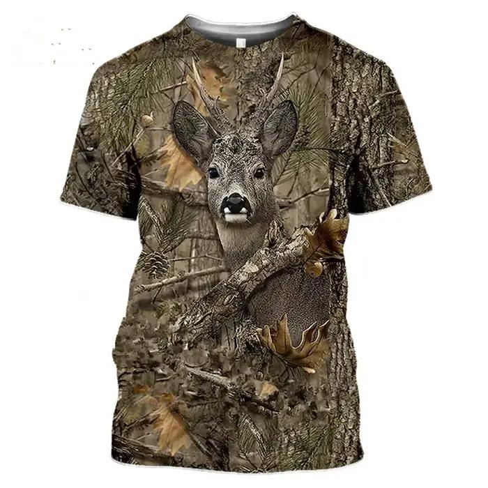 Camouflage chasse Animal sanglier 3d T-shirt été décontracté hommes T-shirt mode rue femmes pull à m