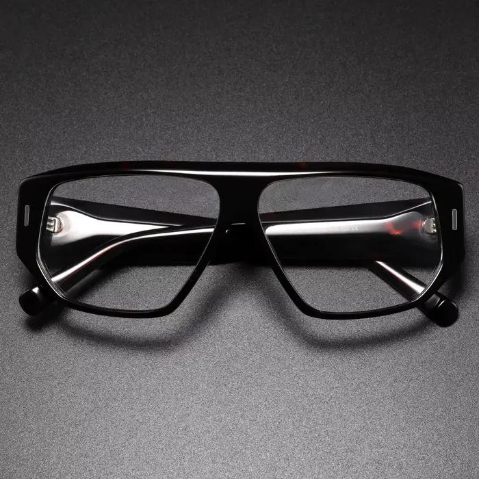 Marque de luxe concepteur épais acétate cadre surdimensionné pour hommes femmes à la mode optique-lu