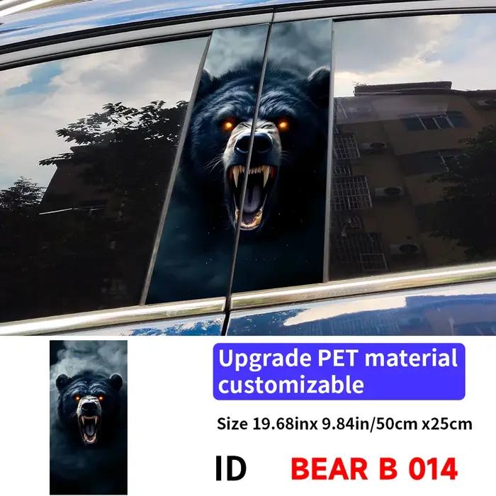 Autocollants de voiture ours russe dessin animé protection colonnes B PVC coloré pour personnaliser intérieur de véhicule occassions spéciales
