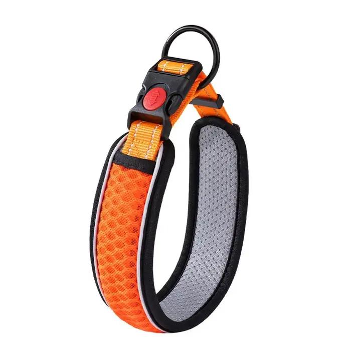 Collier pour chien avec boucle de verrouillage anti-évasion, collier en nylon respirant et confortable pour chiens de grande et petite taille, fournitures pour animaux de compagnie