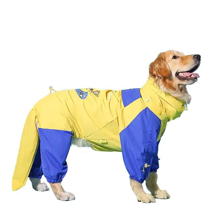 Impermeable Imprime Pour Chiens Moyens Grands Vetement Animal Compagnie Manteau Quatre Pattes Jaune Protection Pluie Boue Occasions Speciales
