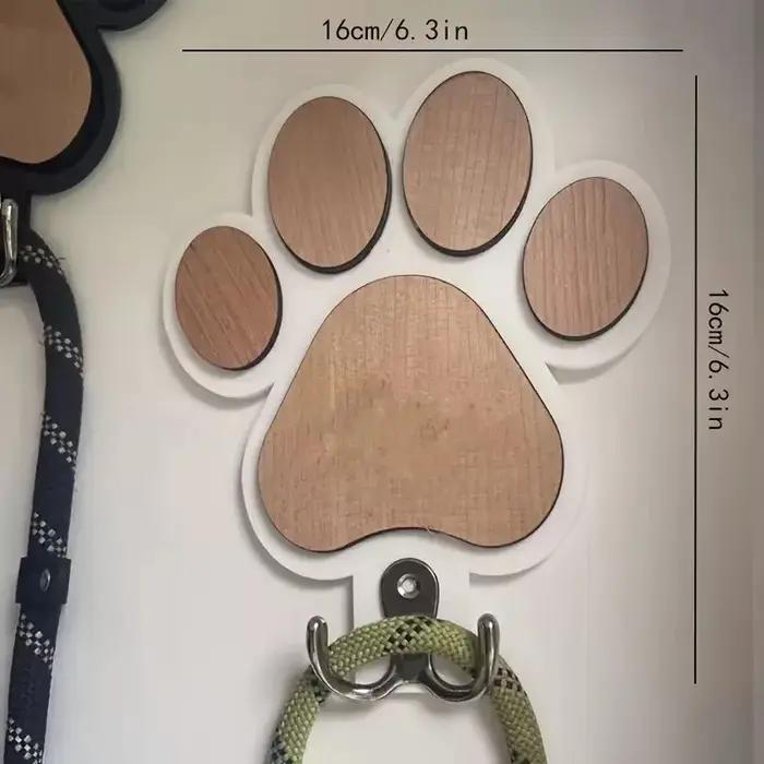 Crochet mural multifonctionnel en bois rustique en forme de patte pour chiens rangement et décoration intérieure pour propriétaire de chien occasions spéciales