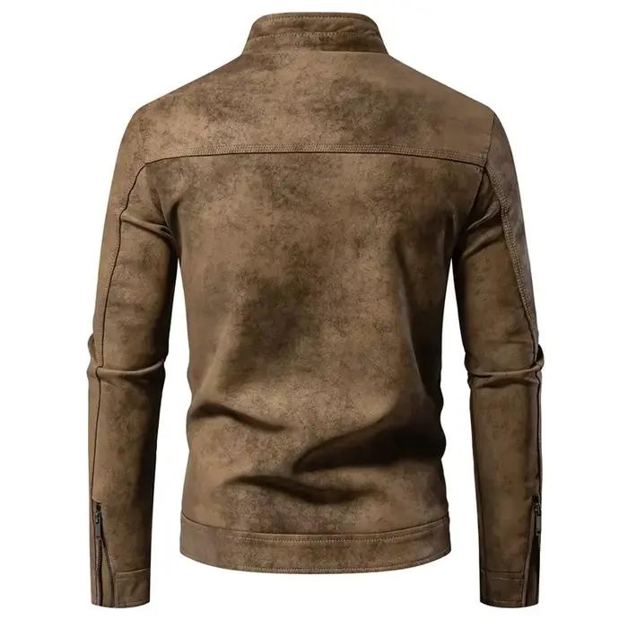 Manteau trench en cuir noir pour homme