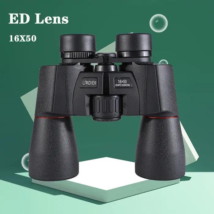 Jumelles ED 16x50 longue portée multi-couches BAK4 pour astronomie et chasse, vision puissante et nette