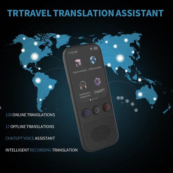 Traducteur portable 148 langues en temps réel WIFI ChatGPT machine traduction enregistrement vocal