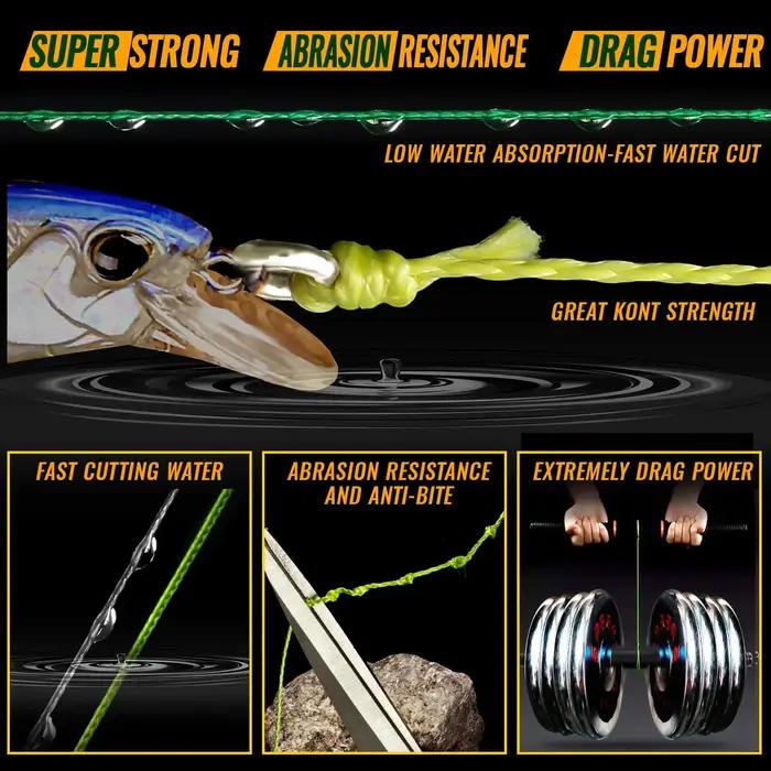 JOF 4 brins tressés x4 300M 100M ligne de pêche à la mouche fil Multifilament Pesca 10-85LB carpe me