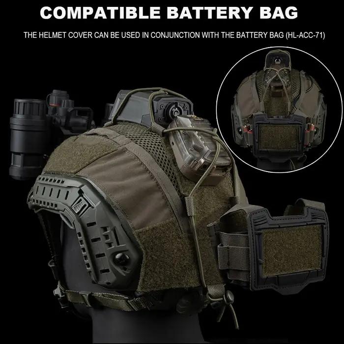 Housse tactique Gen 4th camouflage Ops-Core FAST casque chasse airsoft avec poche batterie NVG