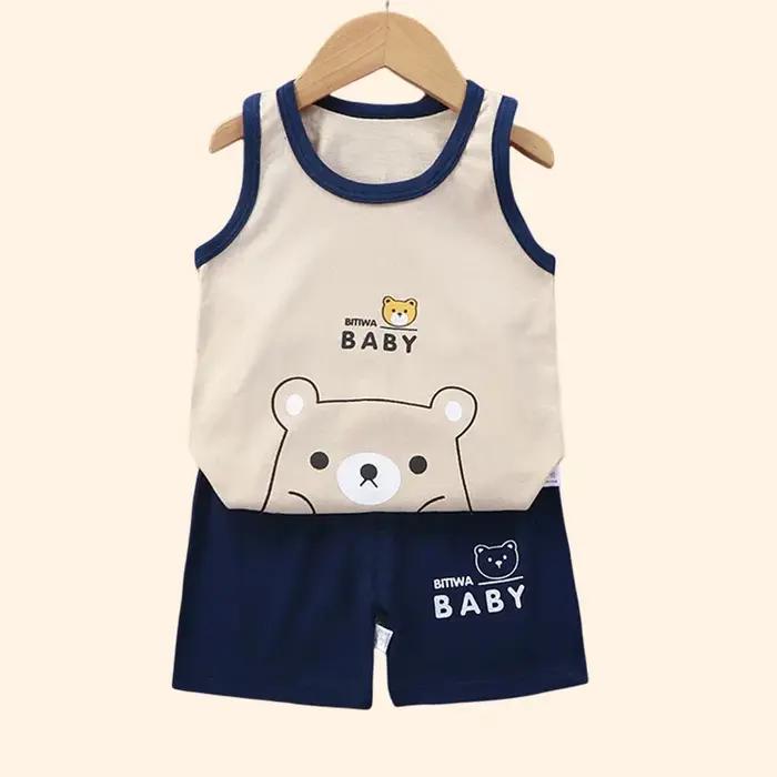 Ensemble de vêtements d'été en coton émaillé pour enfants