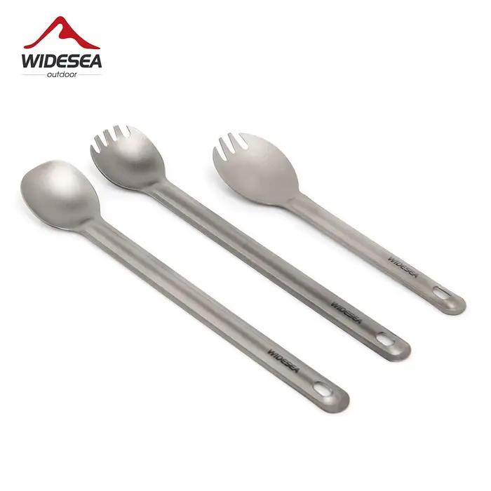 Widesea Camping titane Spork cuillère extérieur fourchette légère vaisselle Portable pique-nique ran