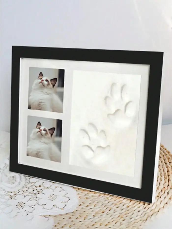 Cadre photo empreinte de patte d'animal, cadre photo commémoratif pour empreintes de chien et de chat, cadre photo de table pour empreintes de mains et de pieds de bébé