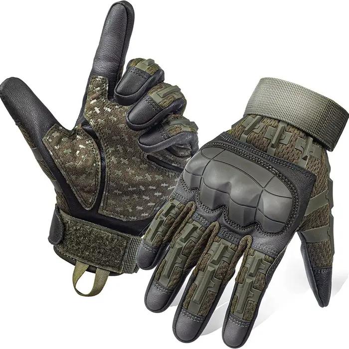 Gants tactiles cinq doigts écran tactile cuir PU anti-dérapage protection chasse tir extérieur
