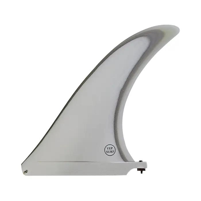 Fins de Surf Longboard en fiber de verre, 7/8/9/10/25/11 pouces, simples, blanches/bleues/noires/bru