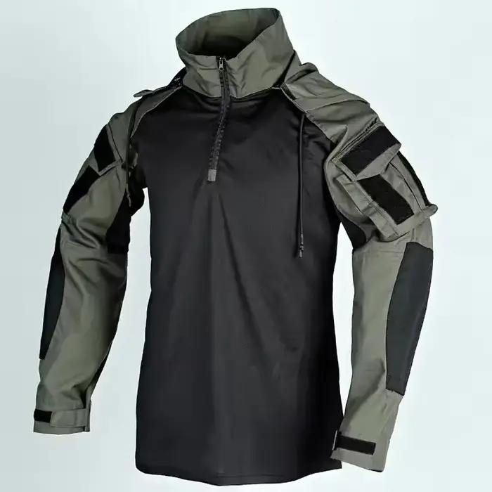 Chemise tactique homme style safari polyester capuche détachable pour randonnée pêche combat militaire et camping four seasons occasions