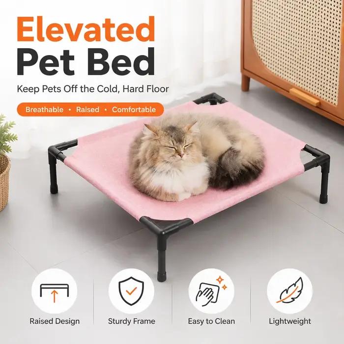Lit de camping surélevé pour animaux de compagnie