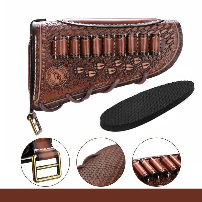 Tourbon-Couverture de crosse en cuir pour fusil
