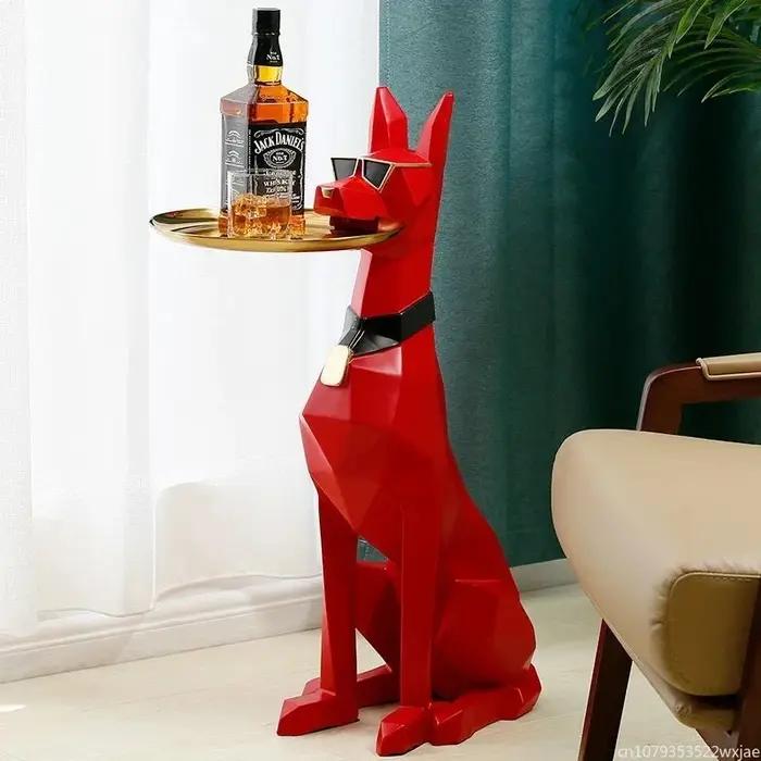Grande table d'appoint Doberman de luxe