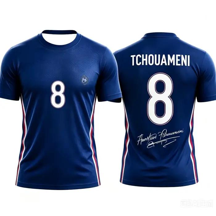 T-shirt de football à manches courtes de l'équipe de France, édition mode, décontracté, respirant et confortable, pour hommes et femmes