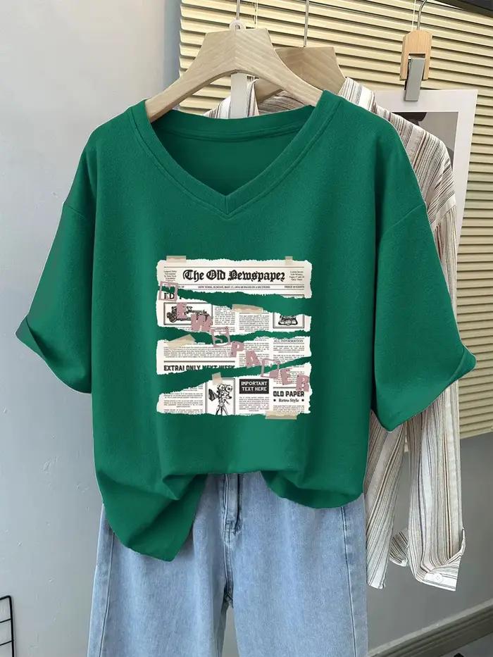 Grande taille 5XL 150KG femmes t-shirts haut imprimé pour femmes t-shirts amples chemise pour Femme col en V dames femmes vêtements
