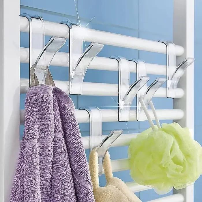 Cuisine salle de bain cintre Clips supports de rangement blanc clair