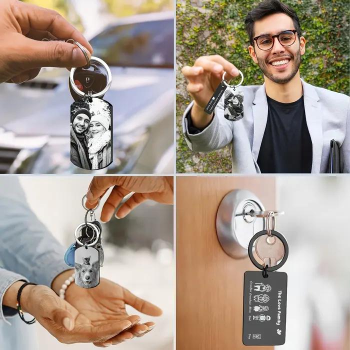 Porte-clés Photo personnalisé pour hommes