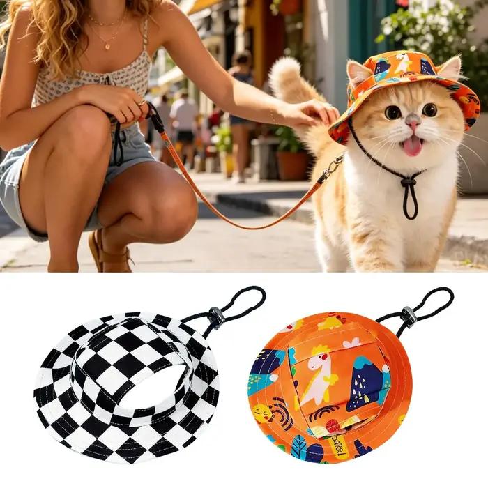 Chapeau de plage réglable pour chien avec trous pour les oreilles