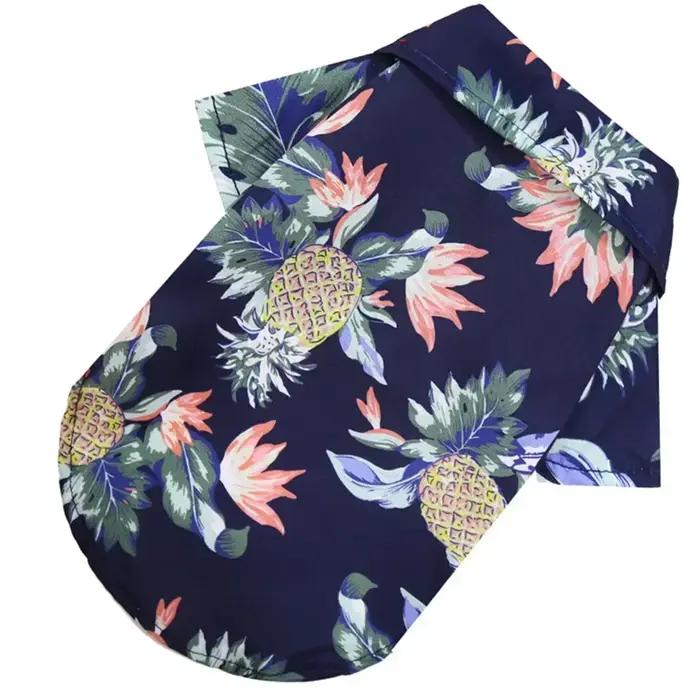 Chemises décontractées pour chien à motif floral ananas hawaïen, T-shirt pour chien, Vêtements d'été