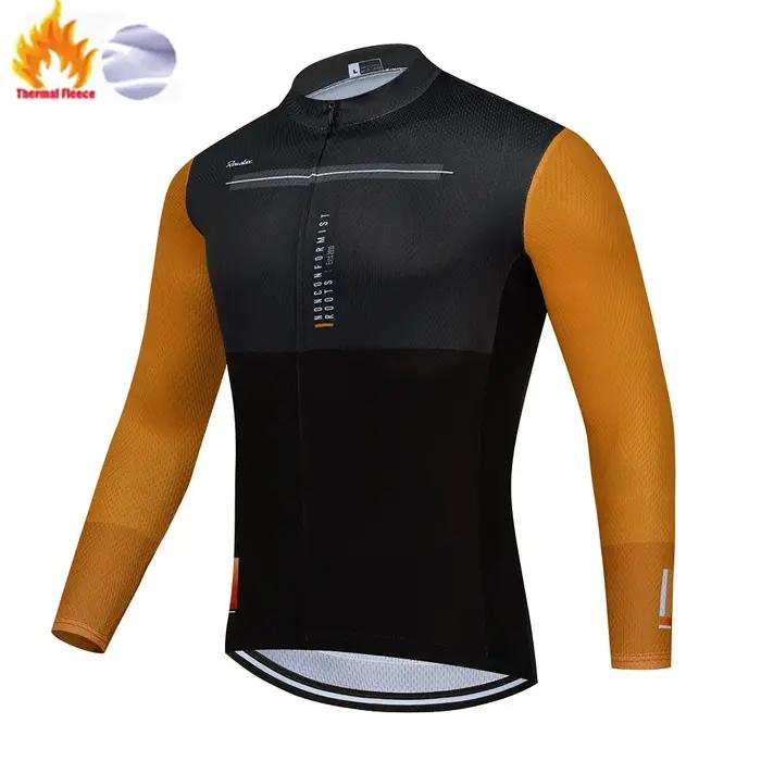 Hommes vestes d'hiver 2025 équipe Raudax hiver vêtements de cyclisme vtt à manches longues maillots