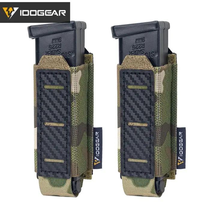 Poches tactiques carbone IDOGEAR 9mm MOLLE anti-dérapantes légères pour chasse et airsoft