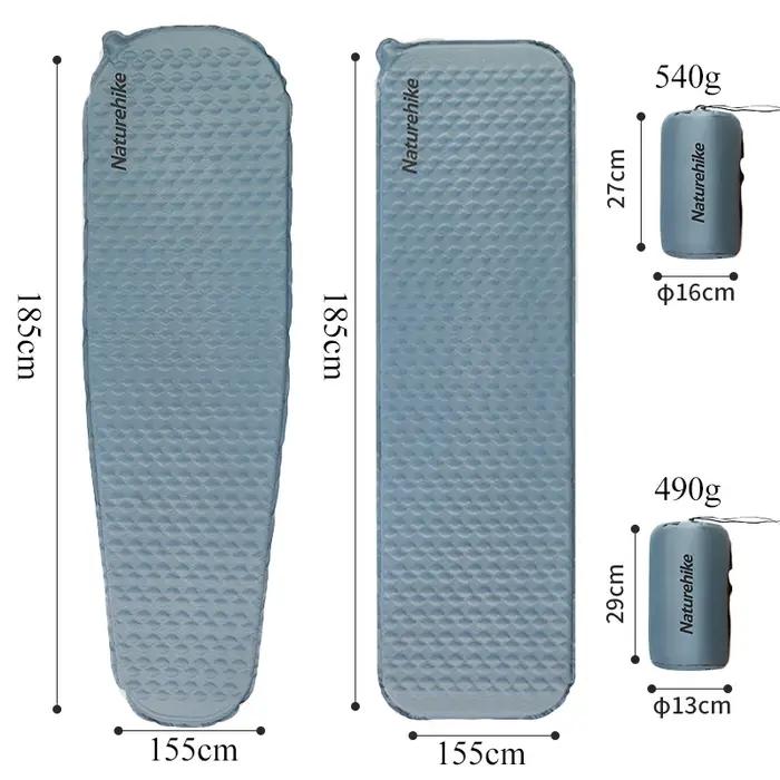Naturerandonnée matelas pneumatique ultraléger pliant rapide auto-gonflant lit gonflable Portable ép