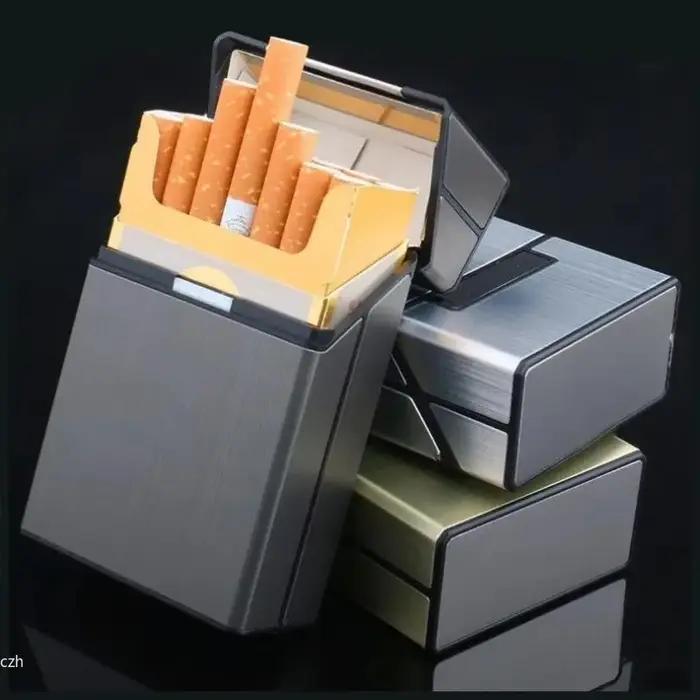 Étui à cigarettes en plastique beige avec boîte de rangement pour tabac pour fumeurs élégants occasions spéciales et quotidiennes