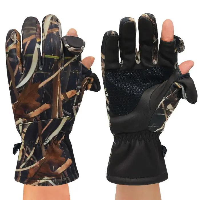 Gants de chasse camouflage bionique unisexe – Doublés en polaire