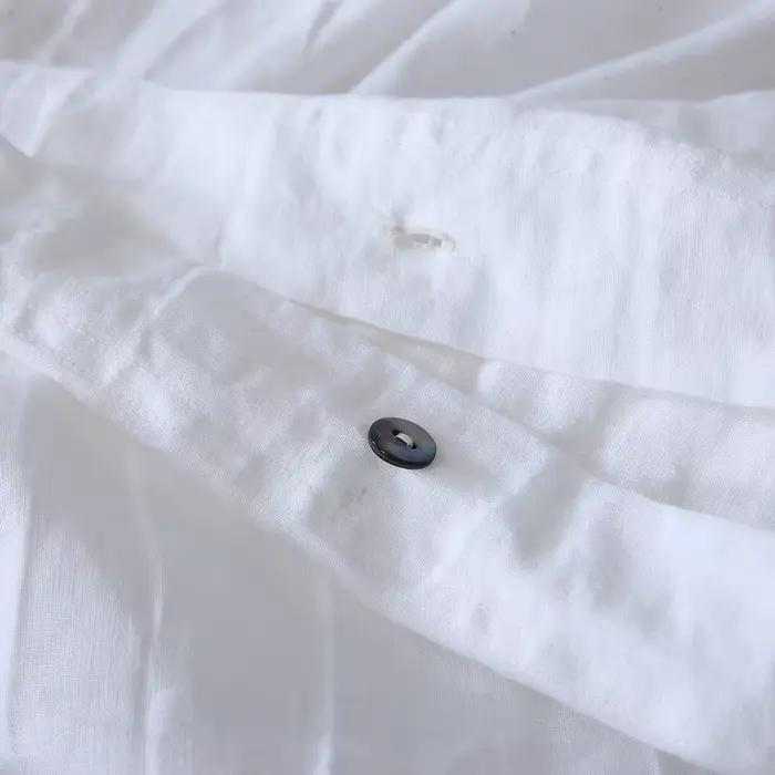 Housse de couette 100% lin français naturel, douce et confortable, Queen, Textile de maison Durable