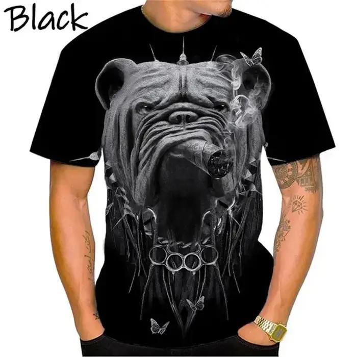Bouledogue féroce boxe T-shirt hommes Design Cool 3D Bully Pitbull impression