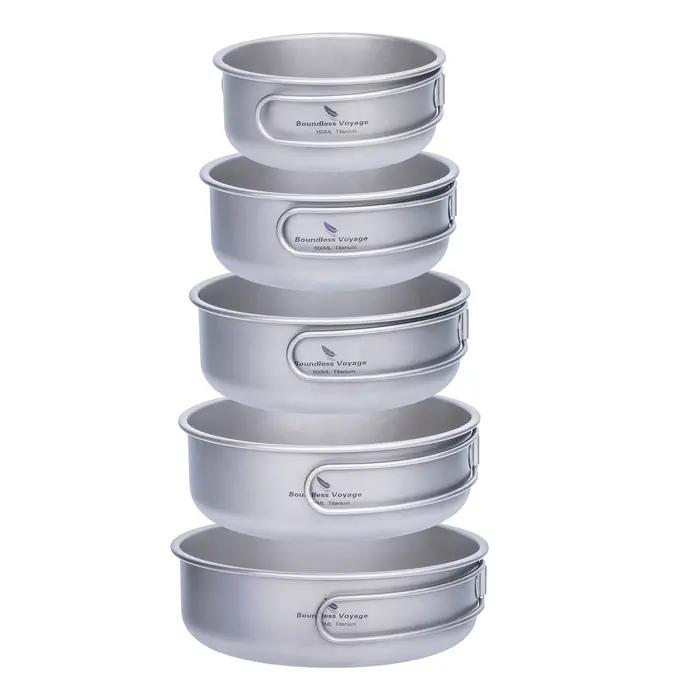 Ensembles de bols en titane Boundless Voyage pour camping et randonnée usage unique résistant à la chaleur et pliable pour les repas en plein air
