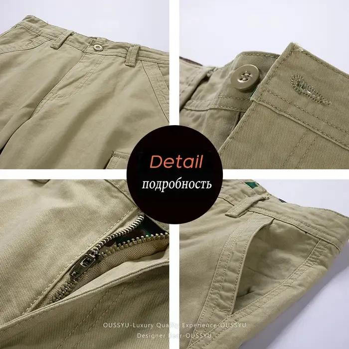 Shorts Cargo Homme 100% Coton Été – Bermuda Décontracté Tactique pour Plage et Jogging – Vêtements de Marque