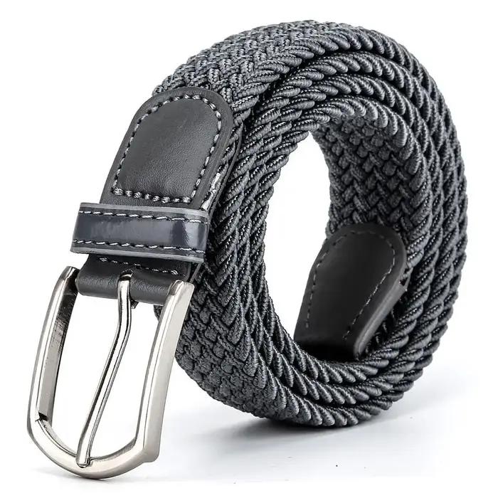 Ceinture de luxe en toile pour hommes et femmes en blanc et gris, 110 cm, style décontracté et élégant pour toutes les occasions