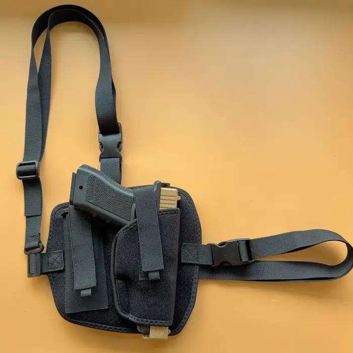 Étui pour pistolet de poitrine tactique dissimulé avec pochette magnétique pour Glock17/19 BerettaM9/PX4 1911 occaions de chasse et de sécurité