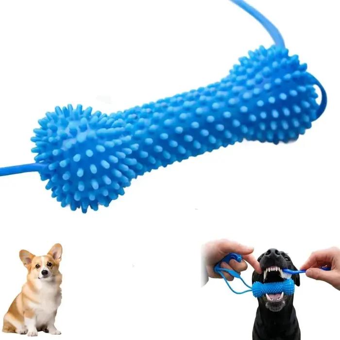 Jouet de brossage dentaire pour chien avec ventouse et corde de traction