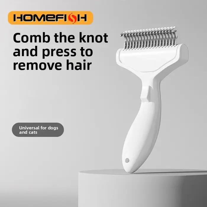 Brosse d'épilation flottante en acier inoxydable pour chiens