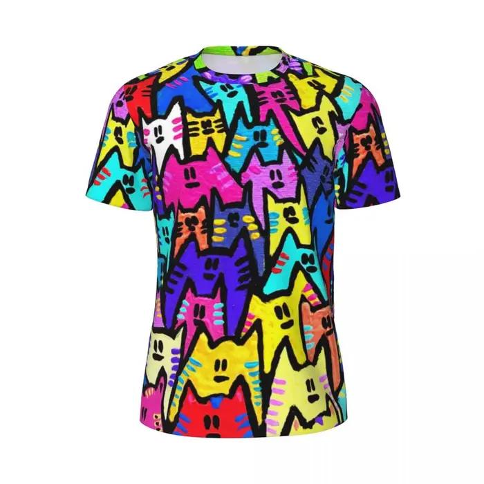 T-shirt homme vintage drap fin imprimé motif cactus drôle pour sport et mode urbaine