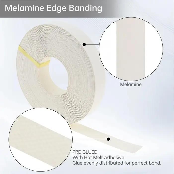 Bande adhésive thermofusible en mélamine pour meubles, 3/4 pouces, 15M, bande de chant, placage pré-