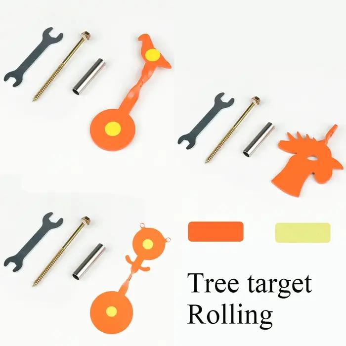 Arbre Tatget Plinking Spinner cible de chasse et de tir en acier Option animaux vert Orange Pack fronde lanceur pneumatique