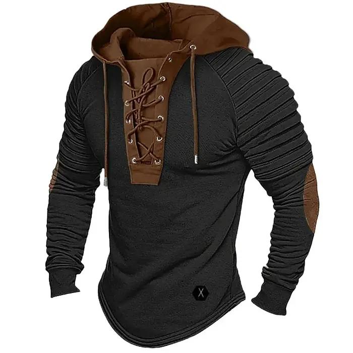 Vêtements pour hommes musculaires. Sweat à capuche de couleur unie. T-shirt pour hommes de nouveau s
