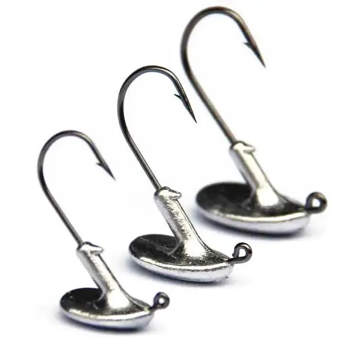 Lot de 10 hameçons de pêche à tête rotative (3,5g, 5g, 7g, 10g, 14g) pour leurres souples, accessoir