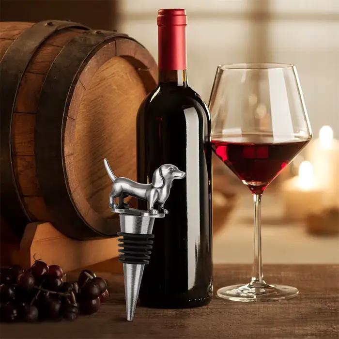 Bouchon de bouteille de vin teckel chien décoration vin cadeau pour les amateurs