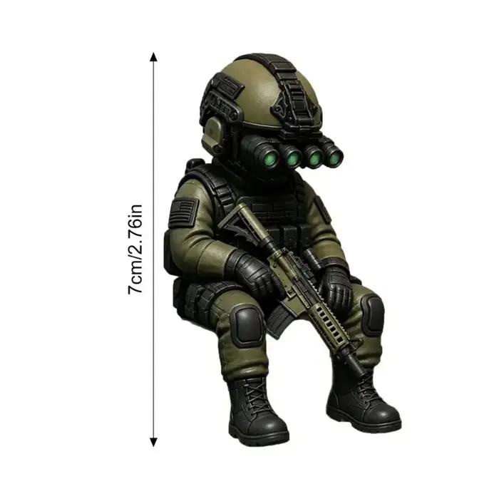 Figurine tactique miniature de soldat sniper assis