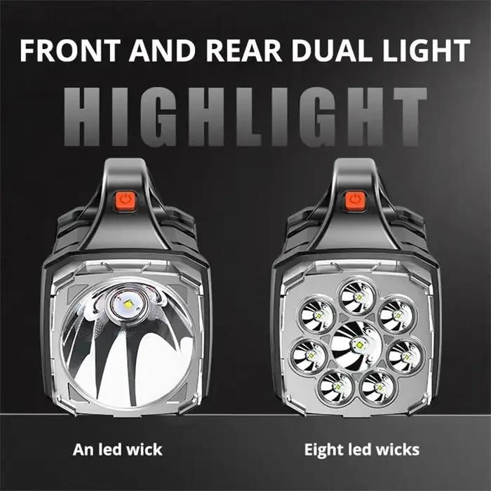 Lampe de poche LED solaire aste par USB, lampe de travail COB, charge à 4 vitesses, lampe de camping